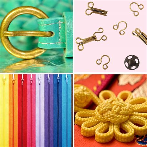 types of clothes fasteners